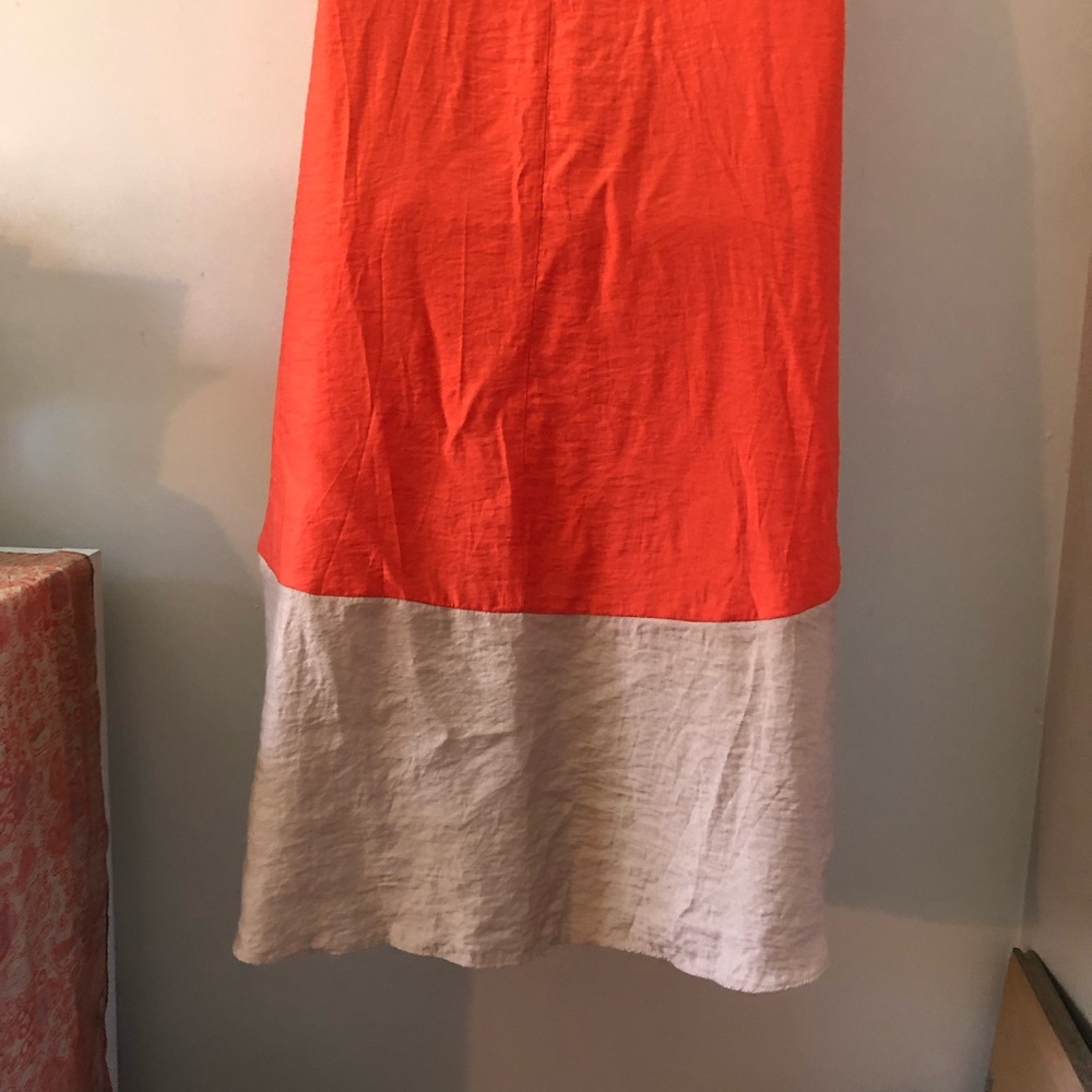 The Limited High Low Colorblock Orange and Tan Dress Size XS - Picture 9 of 12